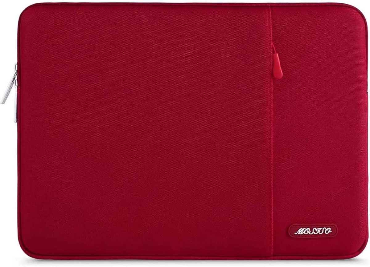 Mosiso beschermhoes/etui voor laptop of notebook, van polyester, waterafstotend, verticaal georiënteerde stijl, rood 13-13,3 inch (33 -33,8 cm)