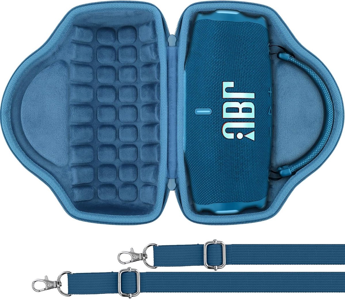 Draagbare Hardcase voor Bluetooth Speaker met Schouderband, Geschikt voor JBL Charge 6, Blauw, Bescherming en Transport
