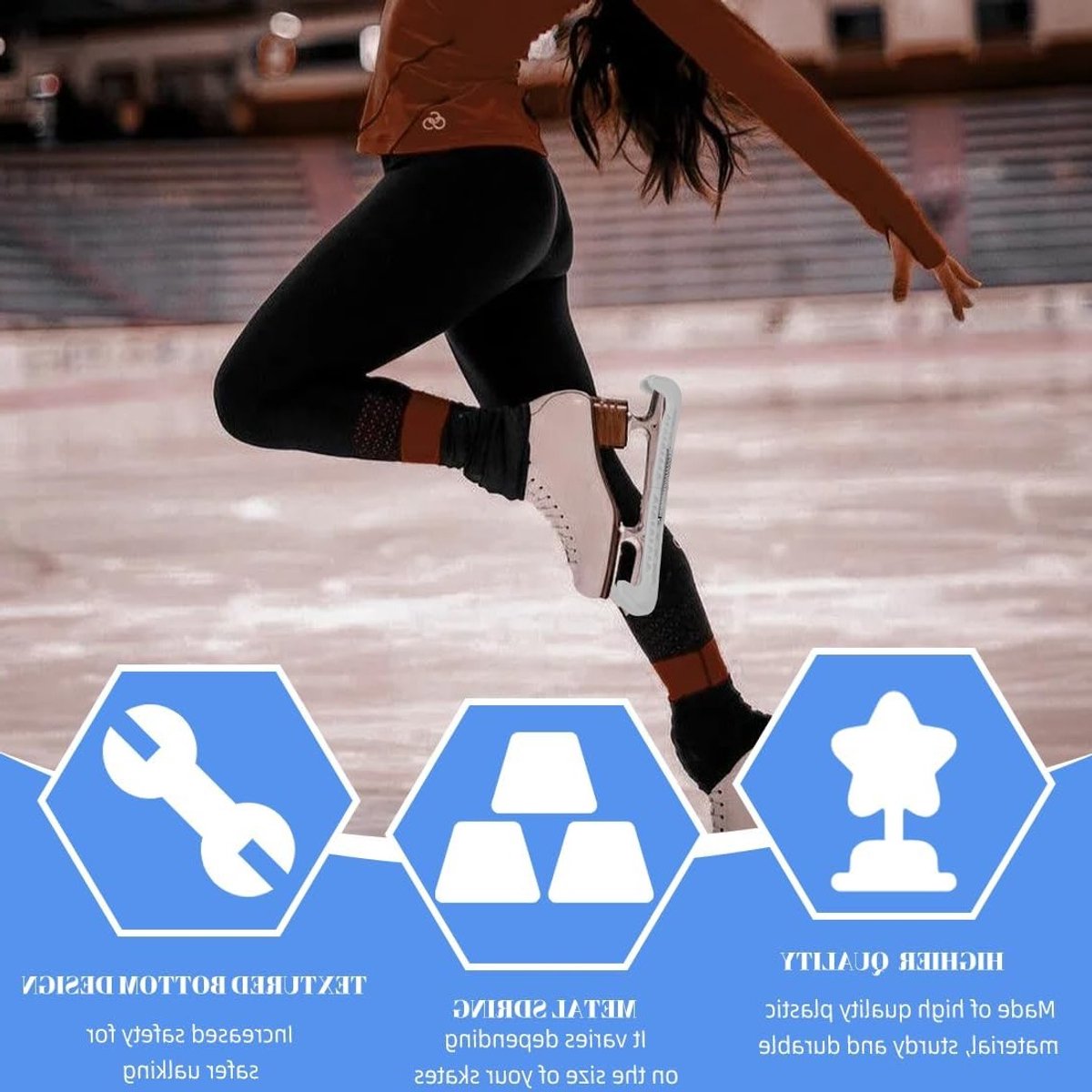 Verstelbare IJs Skating Pads voor Kinderen en Volwassenen, Ideaal voor Schaatsen, Comfortabele en Veilige Accessoire, Universele Stijl, Wit