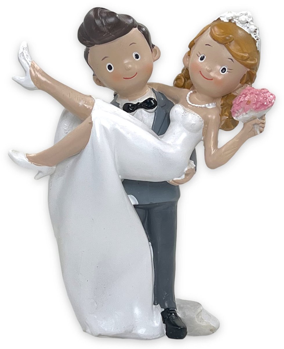 Dailygoods - Dailygoody - Taartfiguur - Taartdecoratie - Unieke cake-topper - Bruidspaar - Stijlvolle bruiloftsdecoratie - Geschikt voor elke bruiloft - Comicstyle