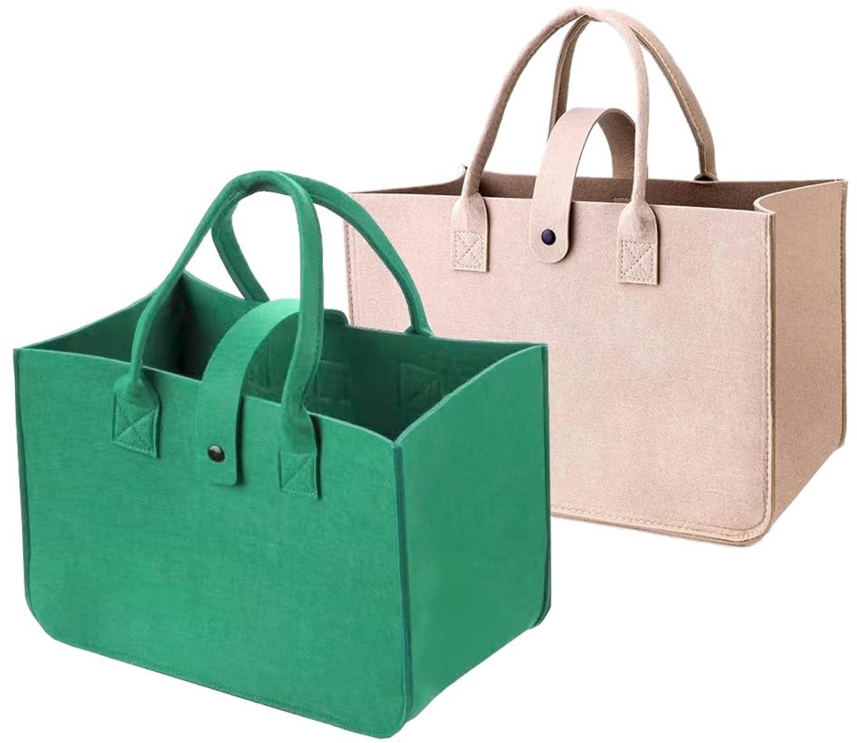 Dailygoods - Dailygoody - Vilten Tassen - Boodschappentas - Opvouwbare Hengseltas - 30 x 20 x 18 cm - Draagtas - Universele Kleine Tas - Geschikt voor Winkelen en ...
