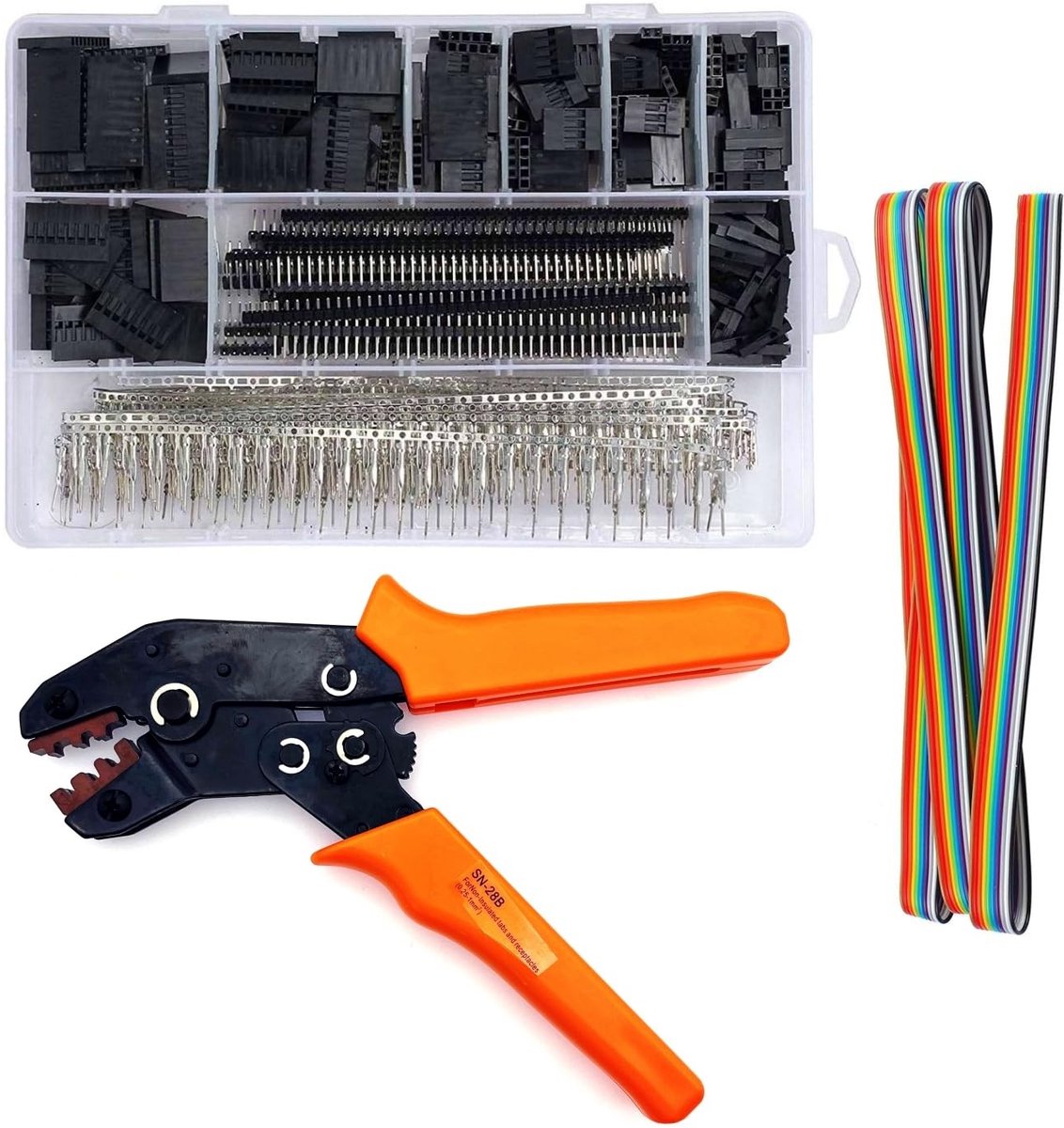 Dailygoods - Dailygoody - Crimping tool - Dupont crimp tool - Ergonomisch ontwerp - Geel - Connector set - Ideaal voor Arduino en Raspberry Pi projecten - 2.5