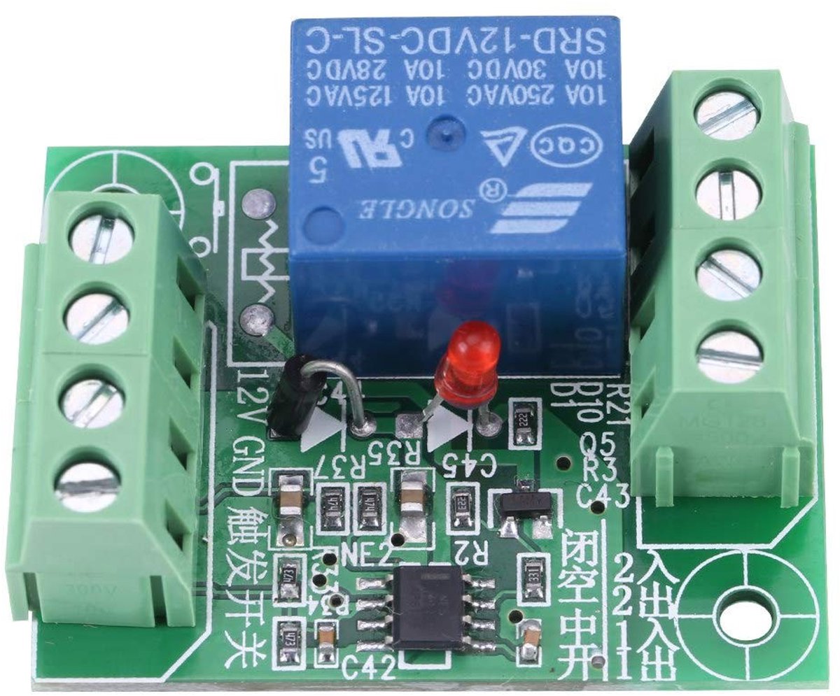 Dailygoods - Dailygoody - DC 12V Relaismodule - Enkel Kanaal Bistabiele Schakelaar - Compact formaat - Eenvoudige installatie - Duurzame uitvoering - Geschikt voor...