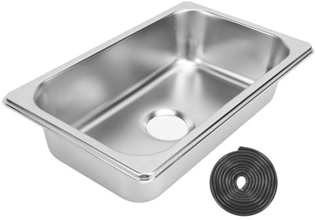 Dailygoods - RVS Opbouwspoelbak voor Keuken en Boot met 40 mm Rioolaansluiting