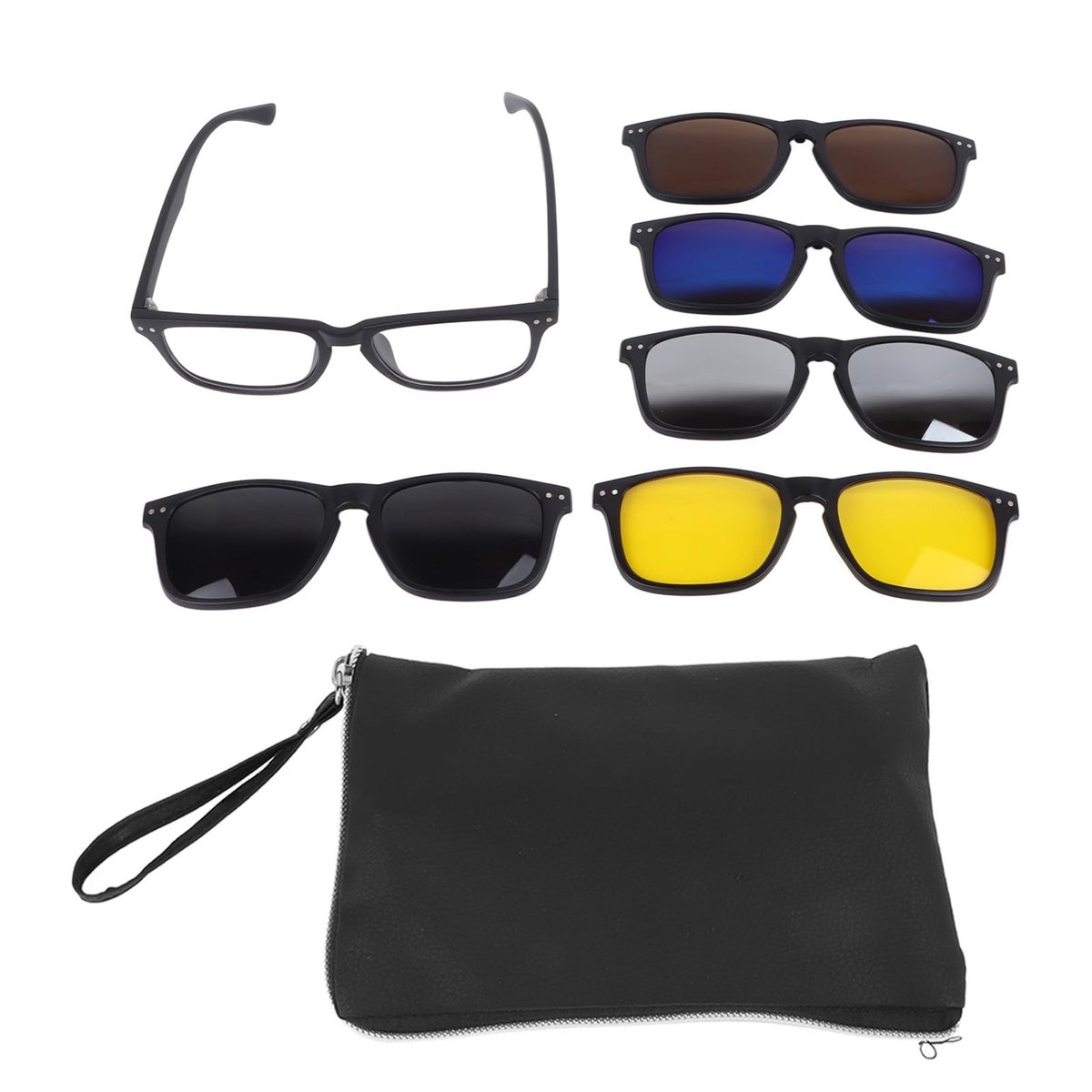 Dailygoods - Magnetische Clip-On Zonnebril Set met Donkere Lenzen