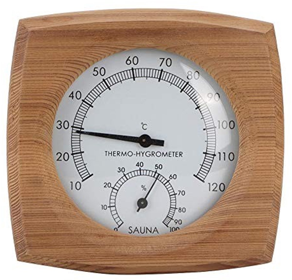 Dailygoods - Dailygoody - Thermo-hygrometer - 2-in-1 - Handgemaakt - Cederhout - Sauna-hygrometer - Controleer temperatuur en vochtigheid - Geschikt voor saun