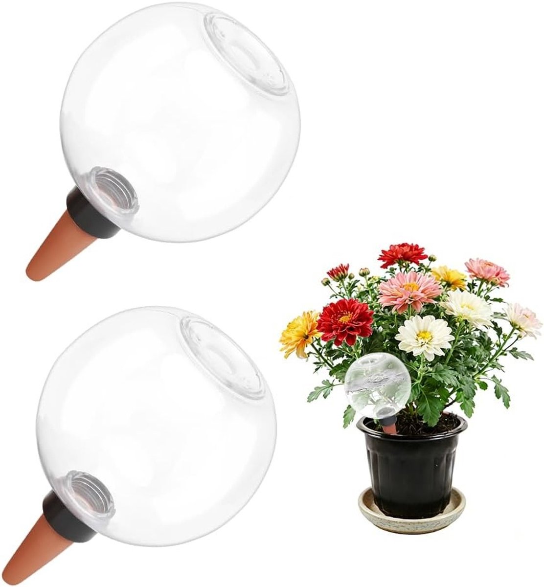 Zelfwatergevende Plantenballen 500ml - Automatische Plant Irrigatie voor Thuis, Balkon en Woonkamer (2 Stuks) - Ideaal voor Plantenverzorging en Gemakkelijk Gebruik