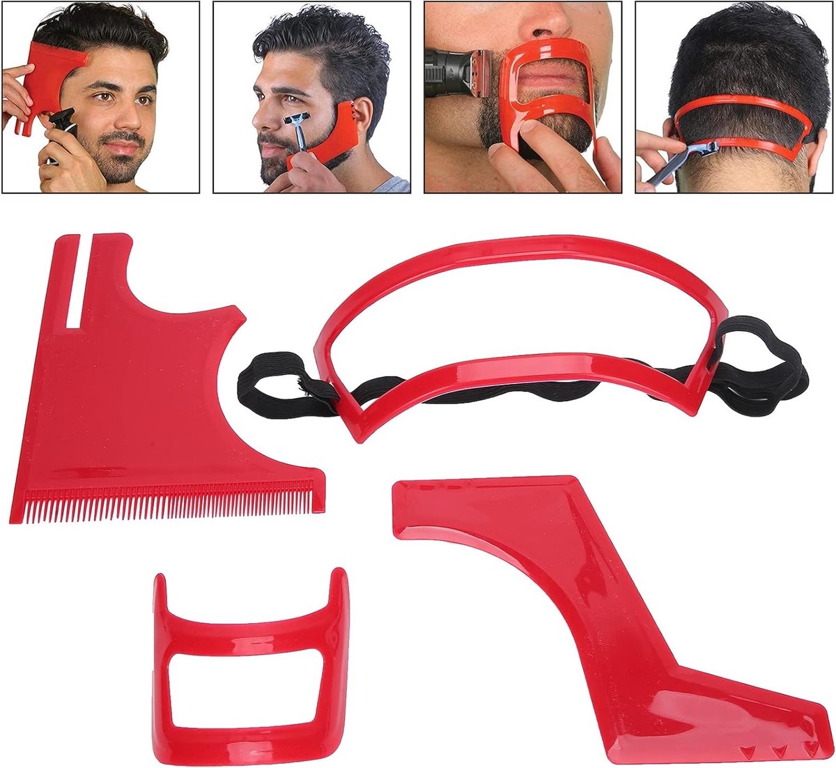 Beard Shaping Toolkit voor Perfecte Baardvorm en Haarlijn - Inclusief Snijhulp en Verzorgingsgids voor een Strakke Neklijn en Professionele Styling