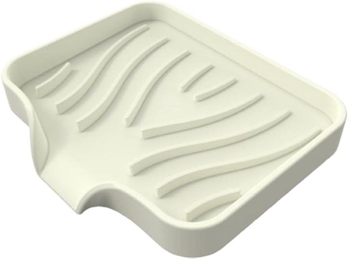 Praktische en Antislip Zeepdispenser met Afvoer voor Badkamer, Keuken en Douche - Off White