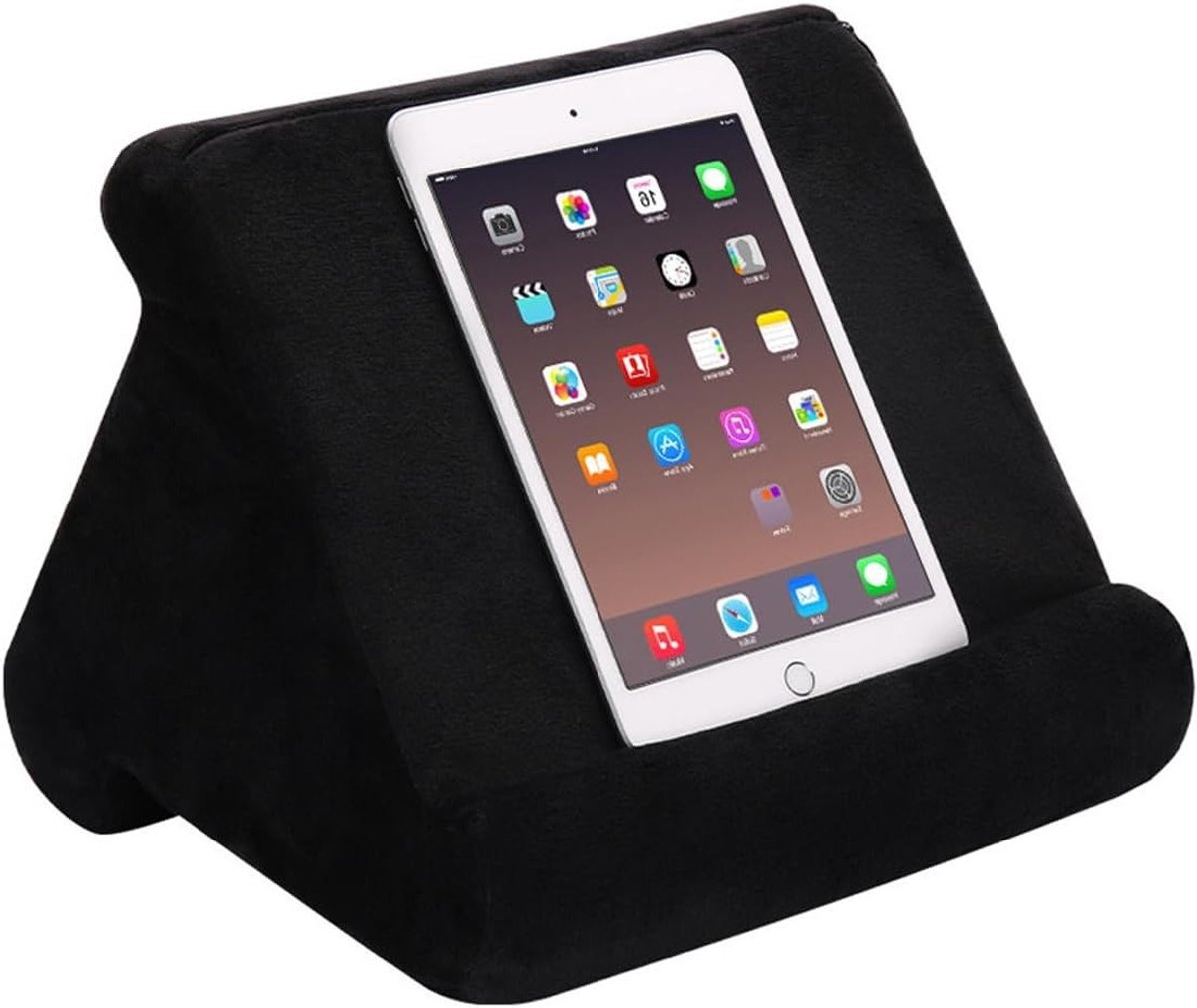 Verstelbare tabletstandaard met meerdere kijkhoeken voor iPad, Kindle en smartphones - Zacht kussen voor optimale ondersteuning en comfort