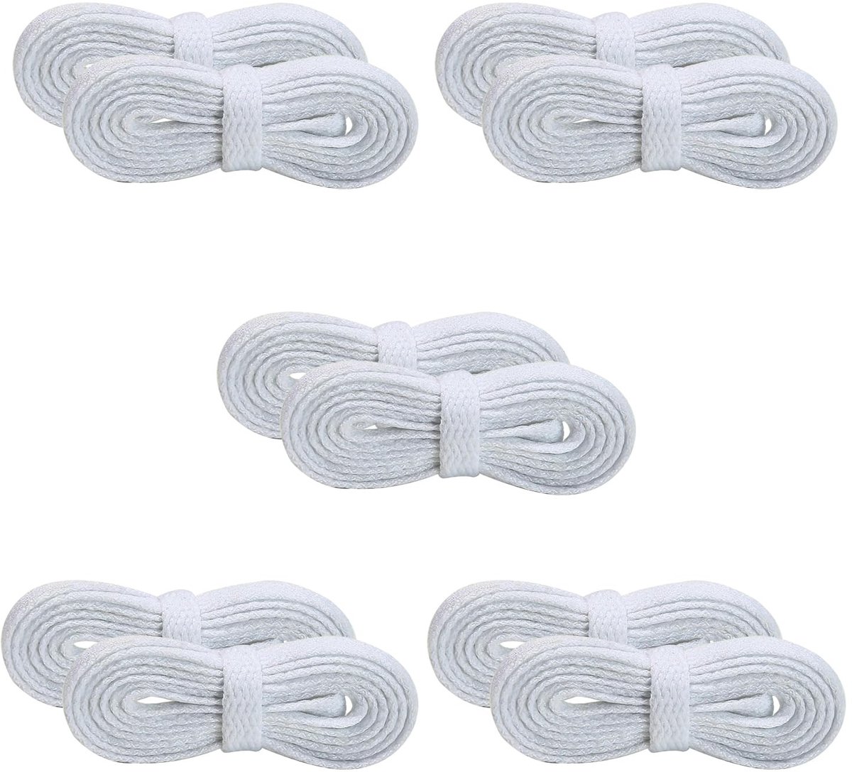 Dailygoods - Dailygoody - Pack van 10 witte sneaker veters - Duurzaam en stijlvol voor alle schoenen