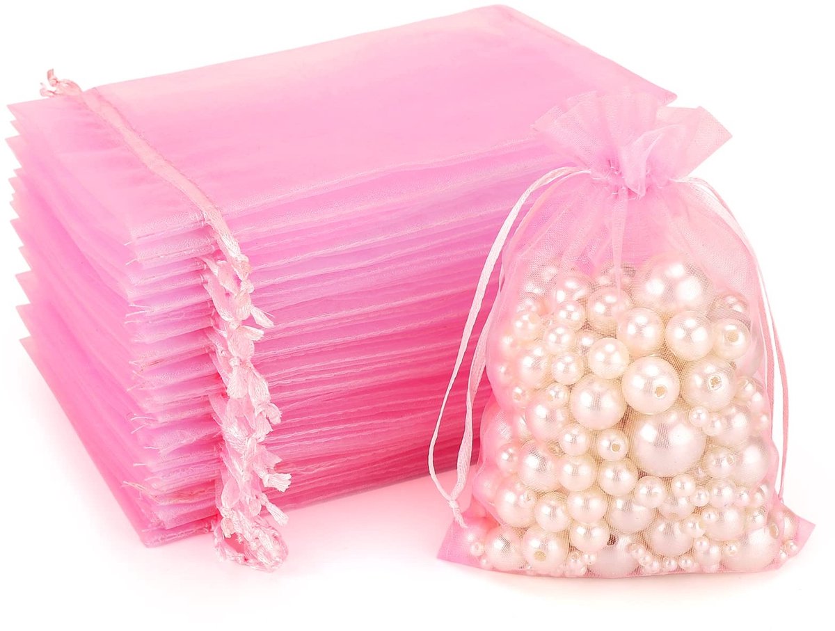 Dailygoody - Organzazakjes - Geschenkzakjes - Perfect voor bruiloften - 10 x 15 cm - Snoepzakje - 50 stuks - Cadeauzakjes
