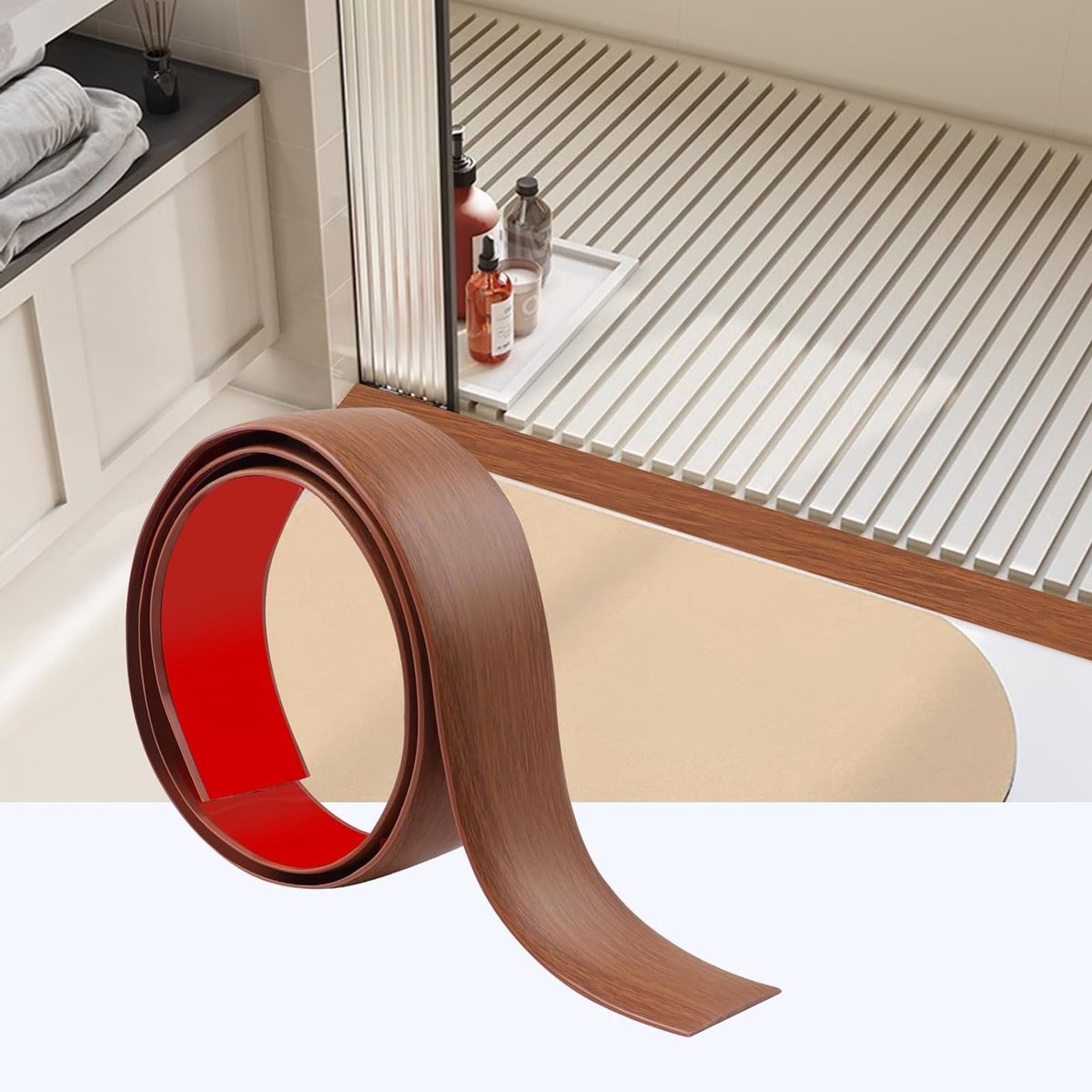 Overgangsstrip van 100 cm x 4 cm, PVC Deurdorpel voor Vloeren, Verbinding tussen Vloeropeningen, Tapijt en Tegels