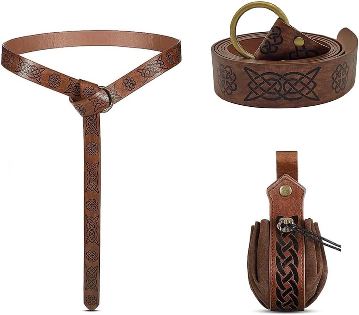 Medieval Faux Leather Belt Bag voor Cosplay en Halloween, Perfecte Accessoire voor Necromanten en Viking Kostuums