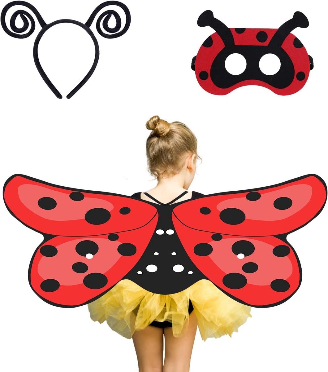 Drie-delig kostuumset voor kinderen met cape, hoofddeksel en masker voor Halloween en feestjes, ideaal voor cosplay en prinsessenverkleedpartijen