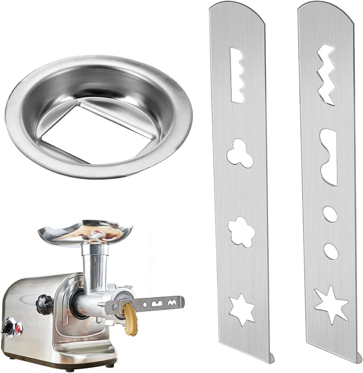 Cookie press set met 2 vormen en vleesmolenaccessoire, ideaal voor bakken en decoreren van koekjes