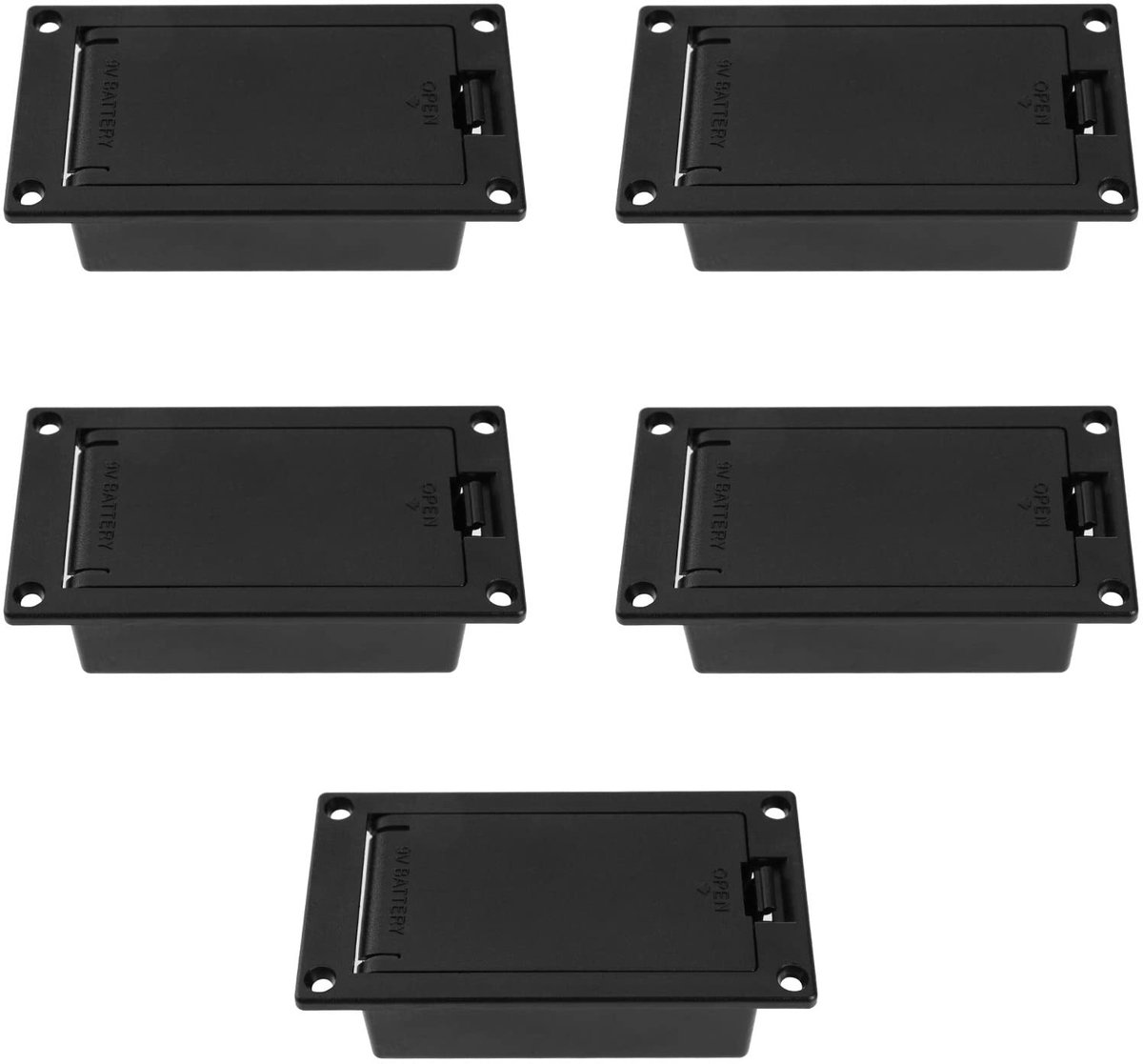 Dailygoods - Dailygoody - Gitaar Pickup Batterij Houder - 5 Stuks - PP3 9V - Zwart - Vervanging Accessoires - Geschikt voor Gitaar en Bas