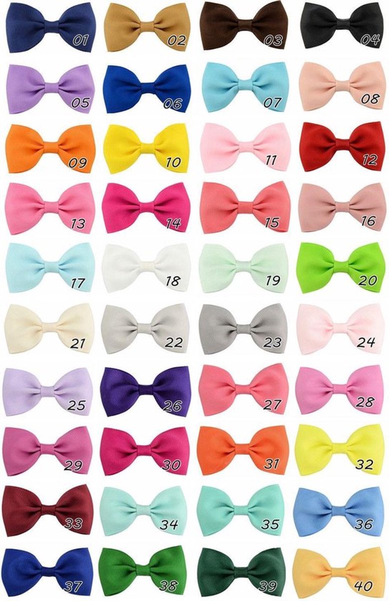 40 stuks leuke haarclips mini multicolor 3×7 cm - haarclip - strik - kinderen - haaraccessoire