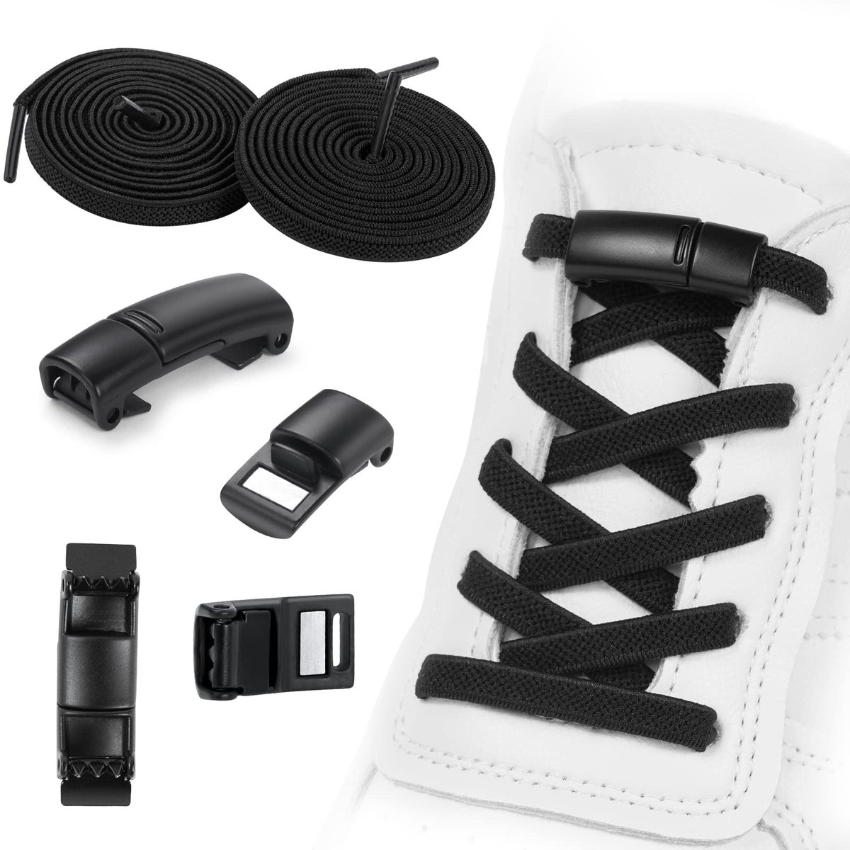 Dailygoods - Dailygoody - Elastische Veters - Veters zonder knopen - Comfortabel en Praktisch - Geschikt voor Sport- en Vrijetijdsschoenen - Voor Kinderen en Volwa.