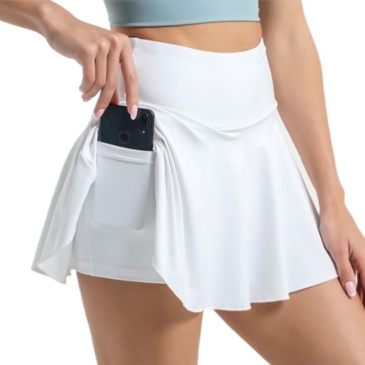 Dames Skort met Zakjes voor Tennis, Golf en Sportieve Activiteiten - A-lijn Zomerrok voor Fietsen, Wandelen en Hardlopen