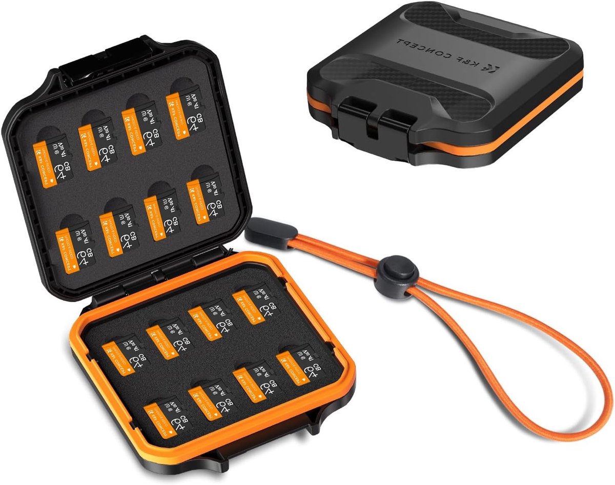 Case voor 16 SD Kaarten, Waterdichte en Schokbestendige Geheugenkaart Houder, Micro SD/TF Organizer met Veilige Sluiting en Compact Ontwerp voor Fotografie en Videografie