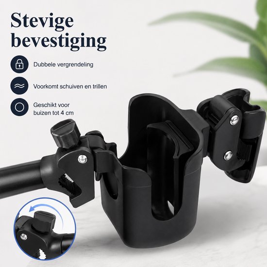 2-in-1 Bekerhouder met Telefoonhouder - Universele Fiets Bekerhouder - Buggy Bekerhouder - Kinderwagen Accessoire - Scooter Bekerhouder - Motor Bekerhouder - Cup Holder — afbeelding 3