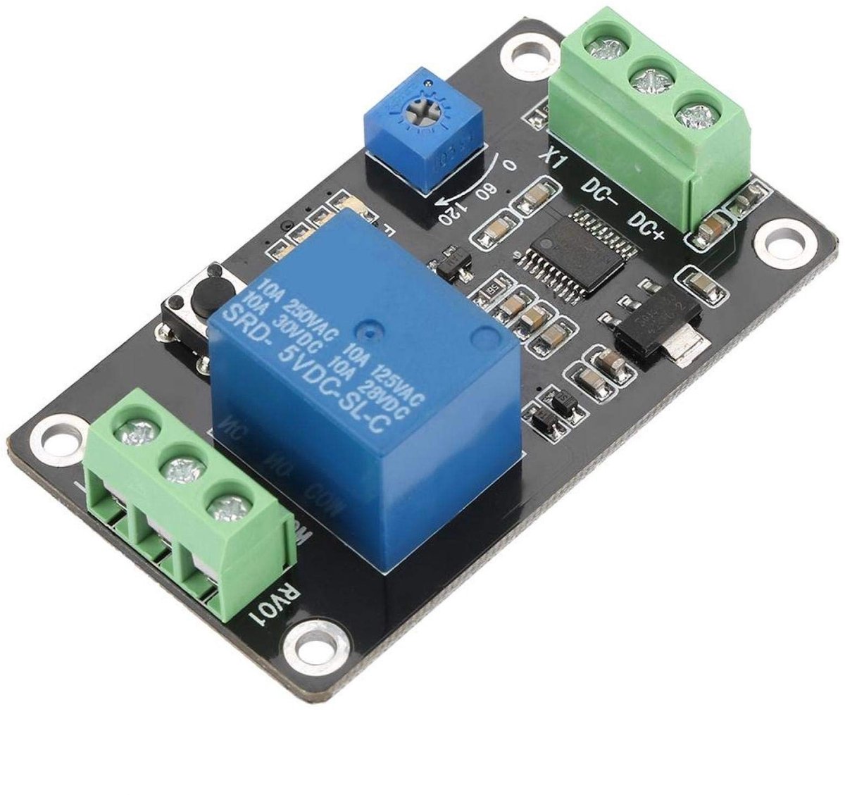 Dailygoody - Vertragingstijdrelais - Tijdschakelaar - Hoogwaardige kwaliteit - 60x35x20 mm - Geschikt voor DC 5-24V - Betrouwbaar en veelzijdig - Idea...