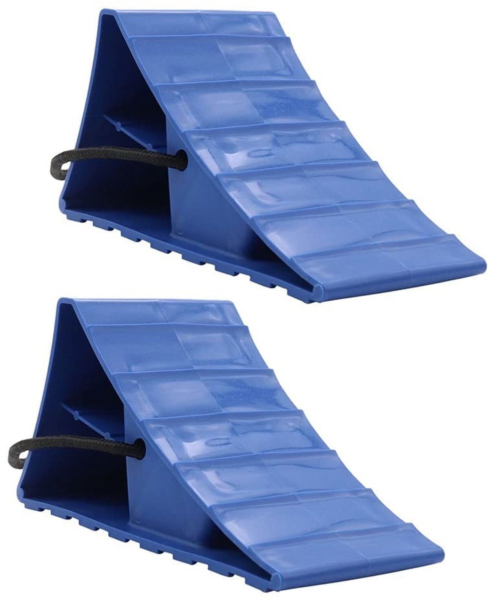Dailygoods - Dailygoody - Rubber Wielblokken - Antislip Blokken - Handvat voor Gebruik - Geschikt voor Auto en Caravan - Stabiel en Duurzaam - 2 Stuks - Ideaal voo..