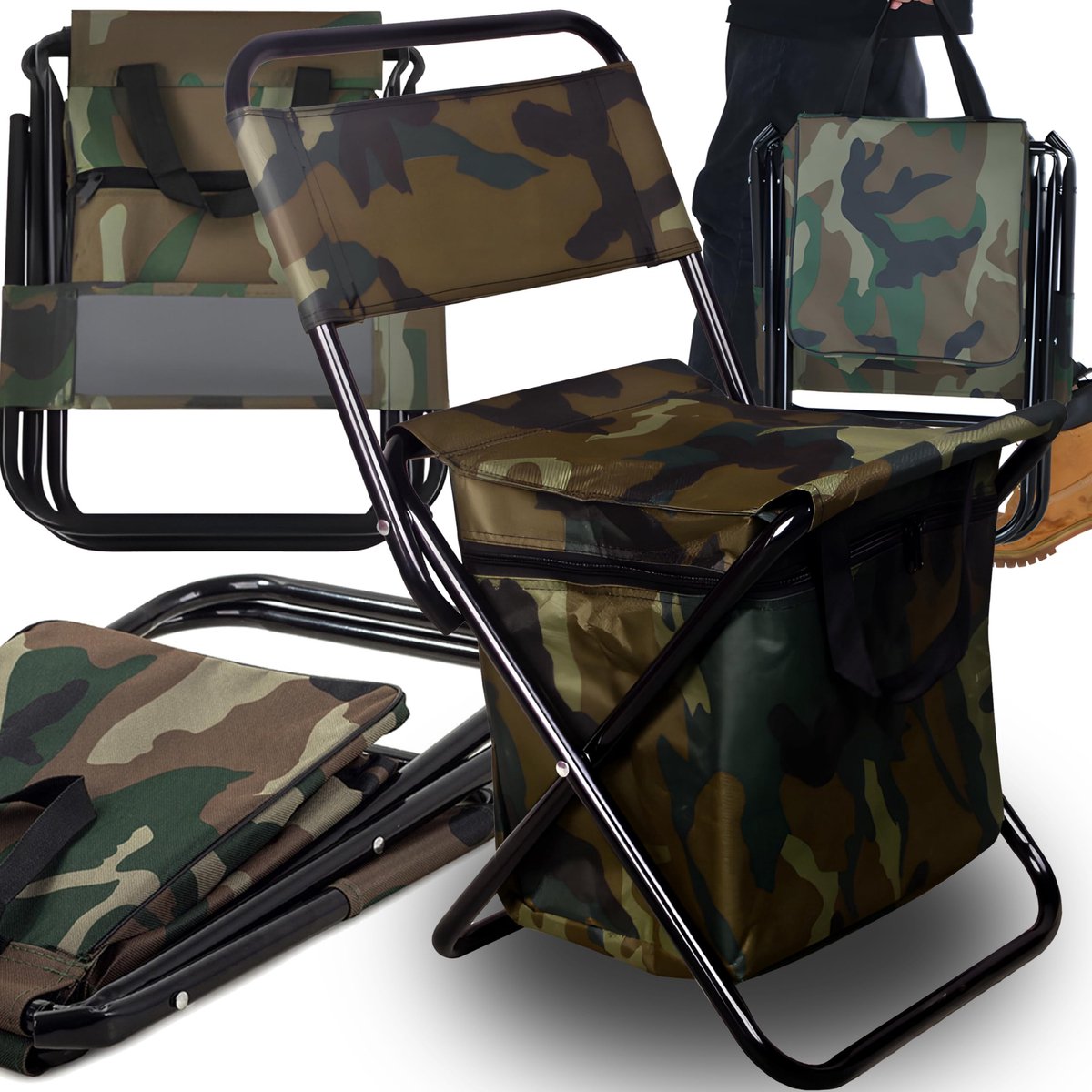 Dailygoods - Opvouwbare Campingstoel met Opbergtas, Camouflagepatroon