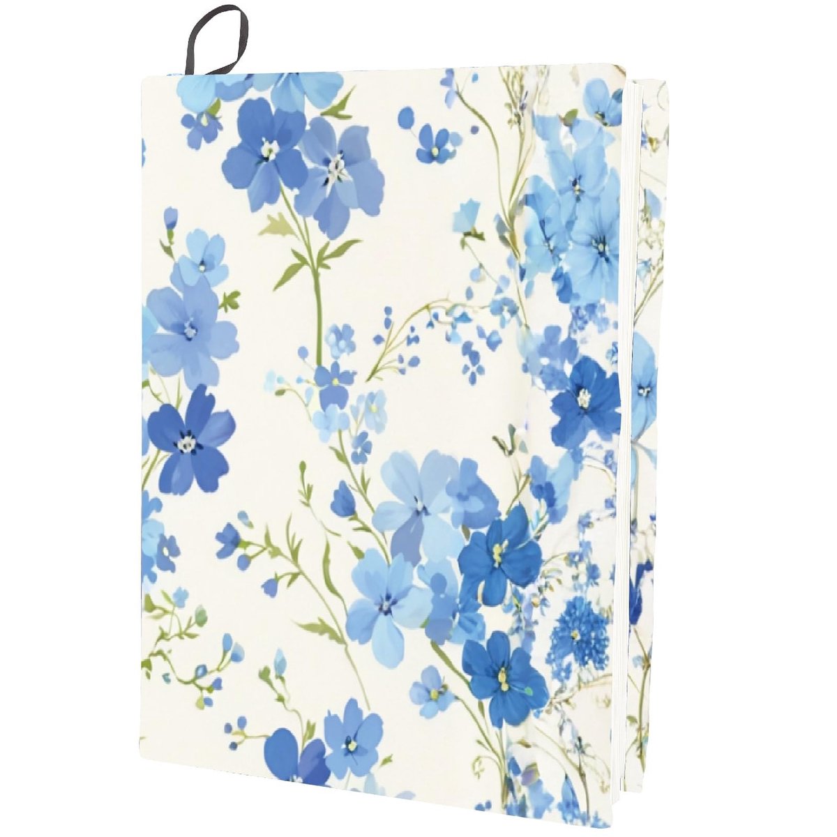 Dailygoods - Dailygoody - Boekomslag - Wasbare en herbruikbare boekenbescherming - Blauwe bloem - Geschikt voor hardcover boeken - Perfect voor klaslokalen - Nylon.