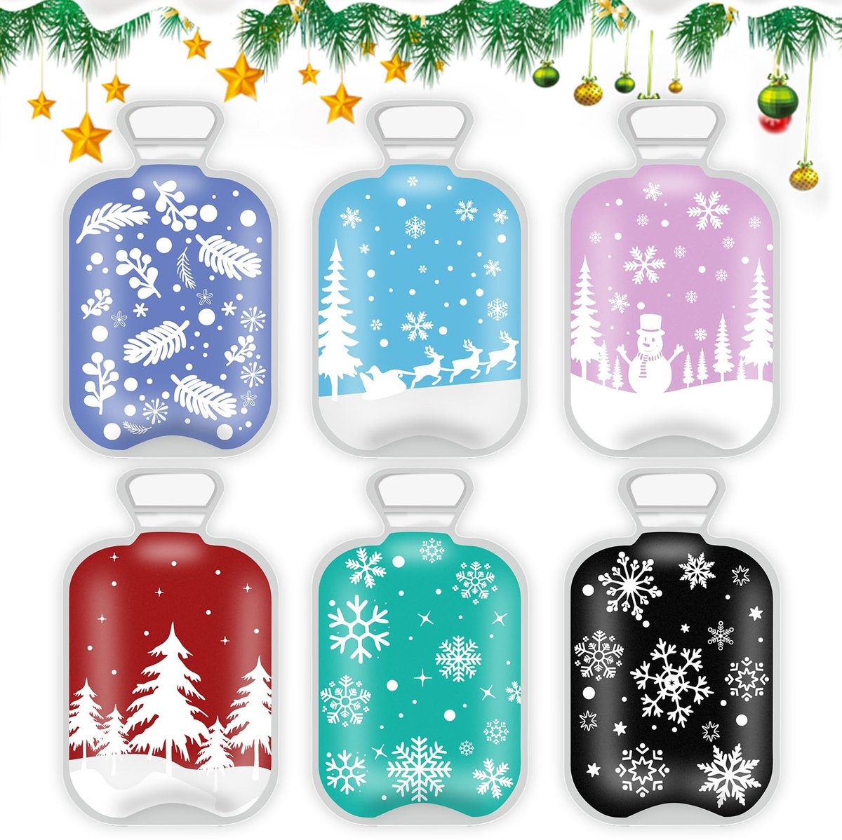 Dailygoods - Dailygoody - Hand Warmers - Pocket Warmers voor Kinderen - Herbruikbare Mini Warmwaterfles - Kerstthema - Ideaal voor Koude Dagen - Perfecte Cadeaus v