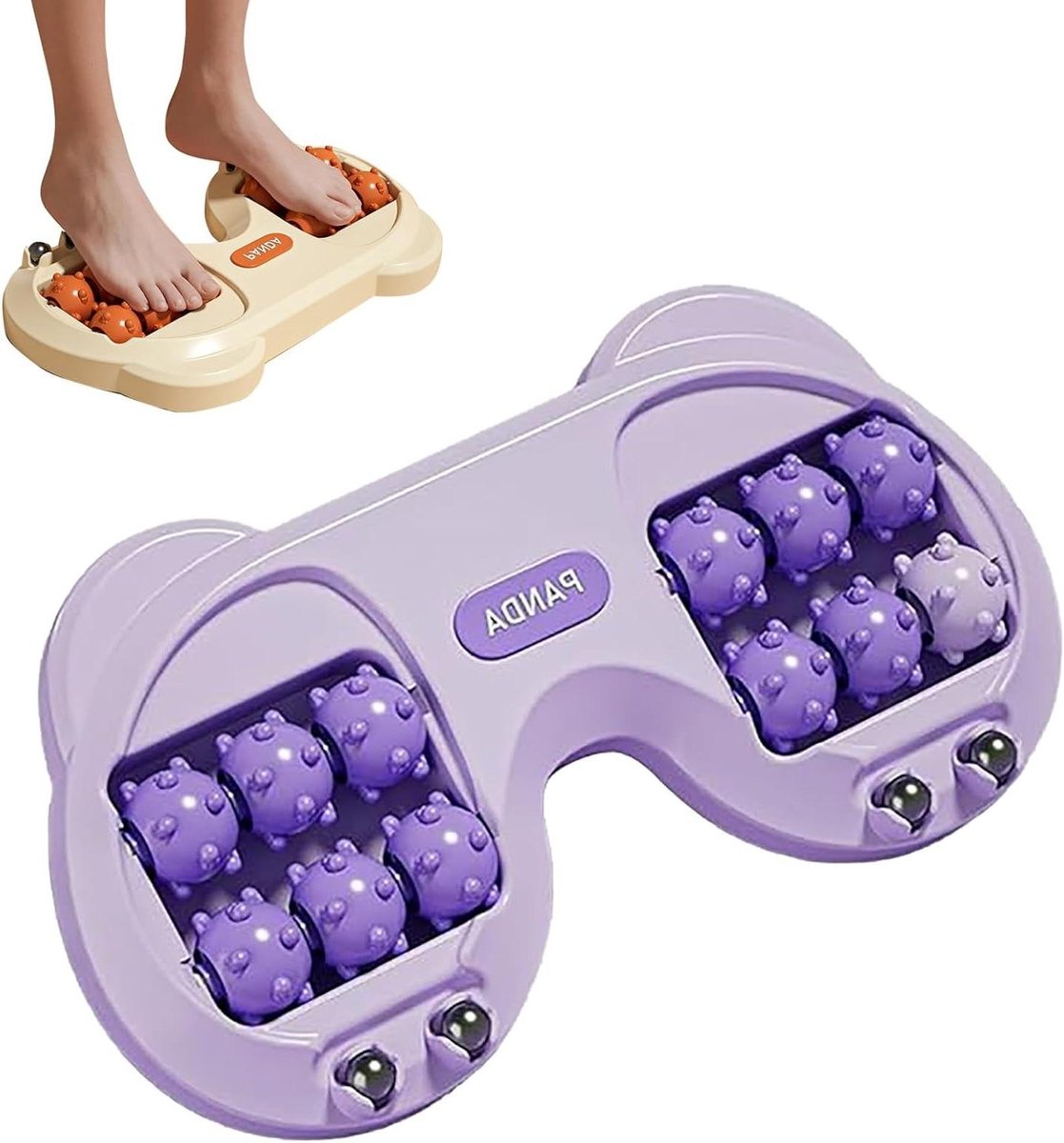 Voetroller Dubbele Bal - Massage Roller - Pijnverlichting Hielspoor - Diepe Weefselmassage - 36 x 17 x 15 cm - Grijs