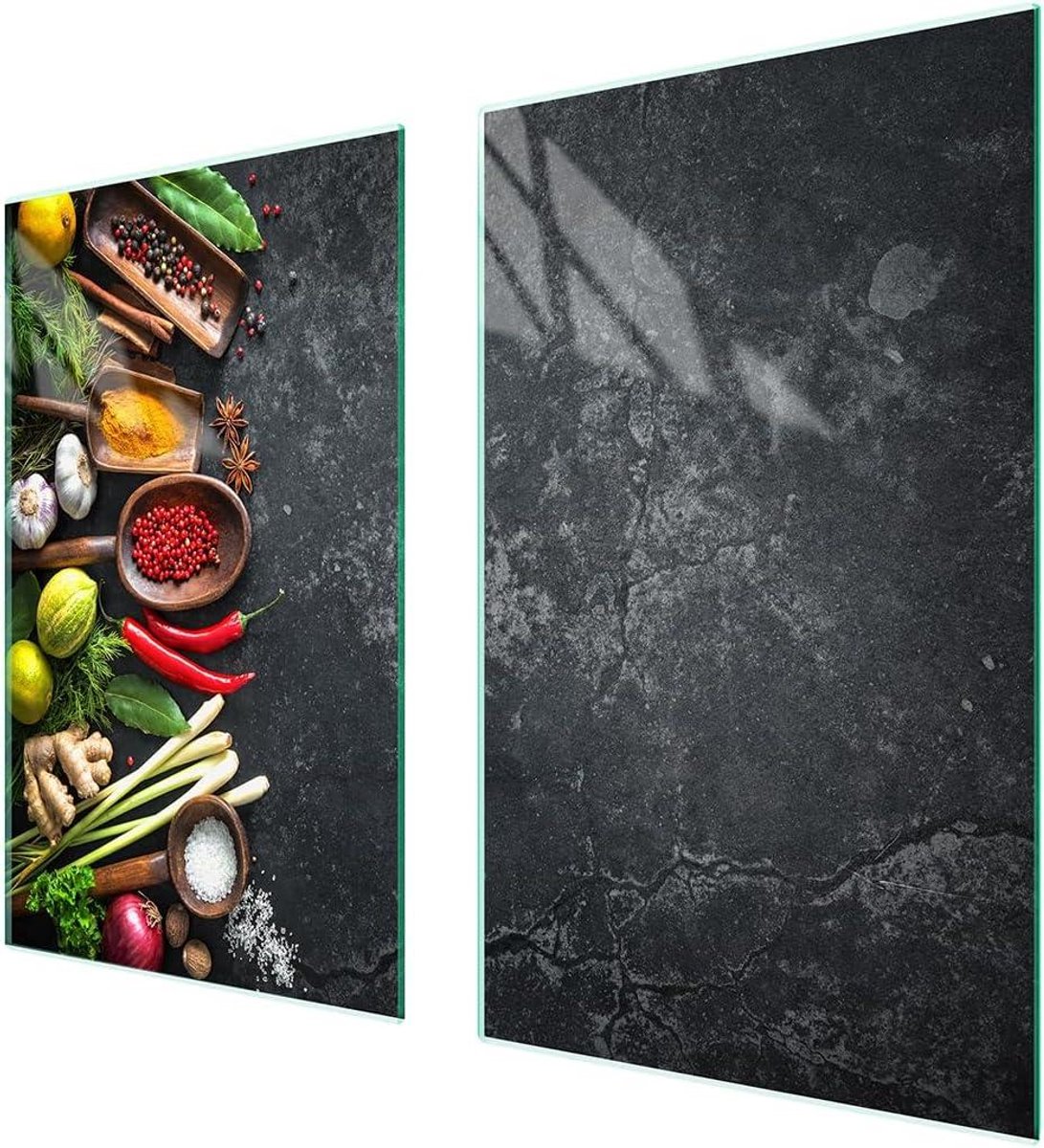Afdekplaat fornuis Werkblad beschermer Keuken organiseren Gehard glas 75 x 52 cm Veelkleurig