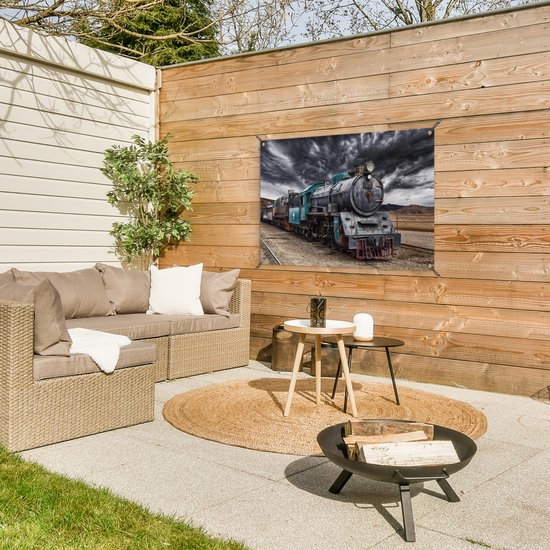 Posters de jardin extérieur Train - Storm - Rails - 90x60 cm - Toile jardin
