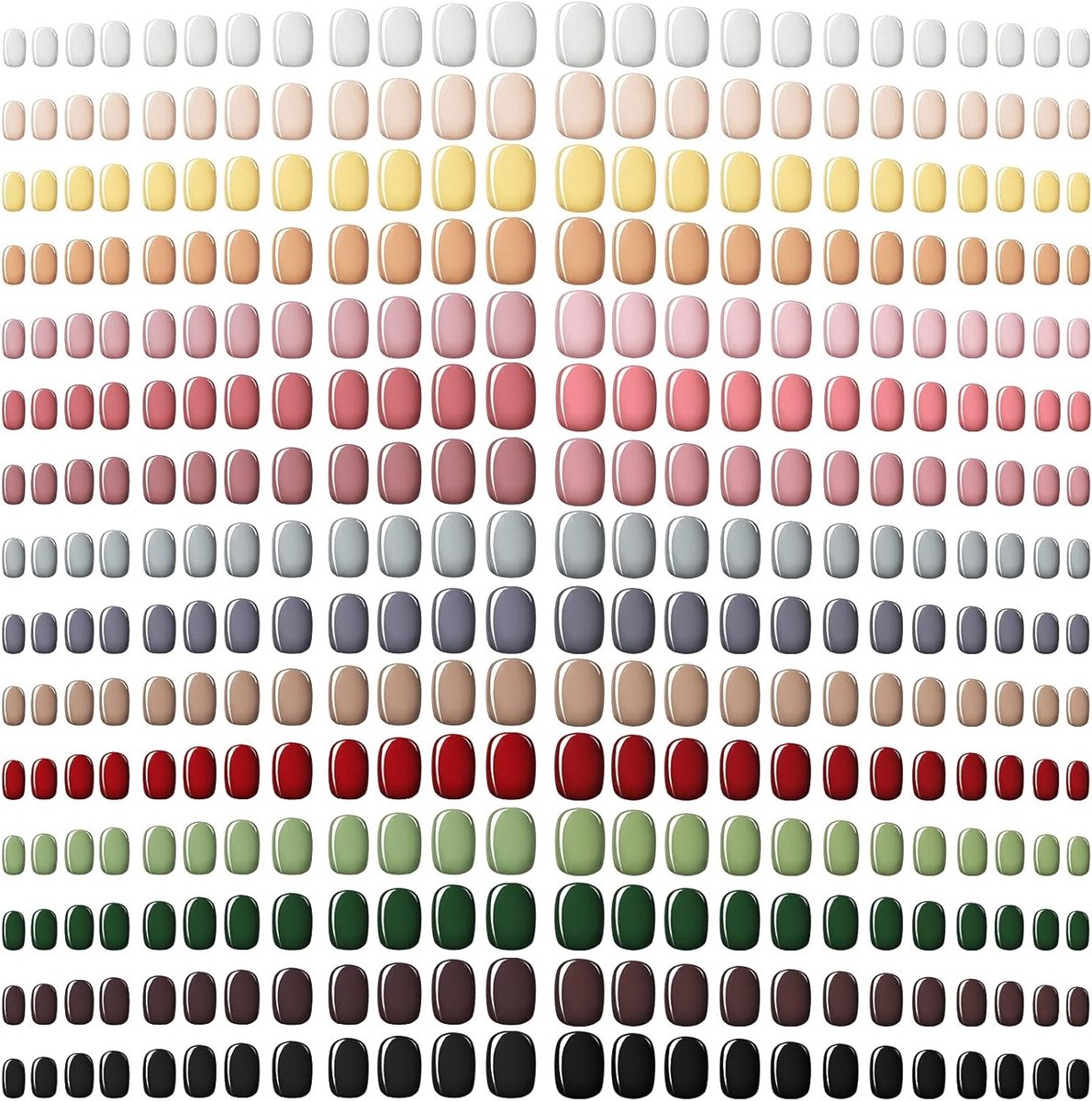 360 Stuks Korte Kunstnagels in Vierkante Vorm - Glanzende Neppennen Set voor Vrouwen en Meisjes, Volledige Bedekking, Medium Lengte, Perfect voor DIY Manicure en Nagelstyling