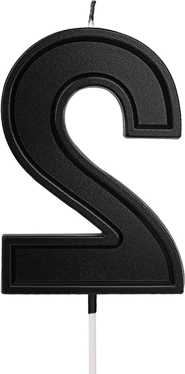 Zwarte Verjaardagskaarsen met Cijfer 2 - Feestelijke Kaarsen voor Bruiloften en Kinderfeestjes, 3.94 Inch Lang