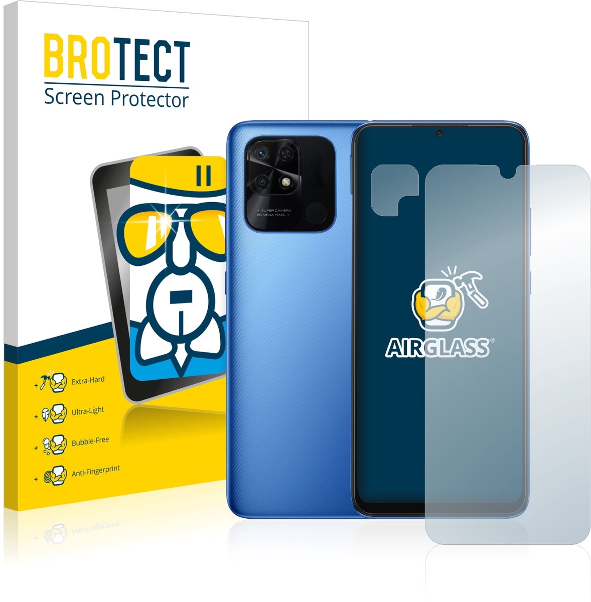 Screenprotector voor Xiaomi Redmi 10C (Voor+Camera) Beschermglas transparant