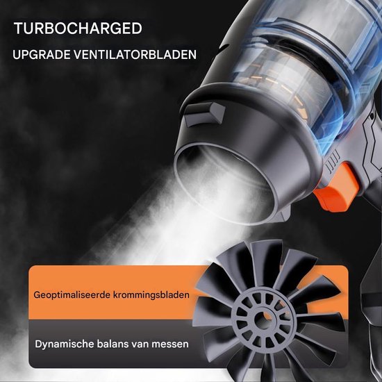 Draadloze Elektrische Blazer - Auto Droger Luchtblazer - Efficiënt Reinigen - Krachtige Luchtstroom - 770 g - Zwart — afbeelding 4
