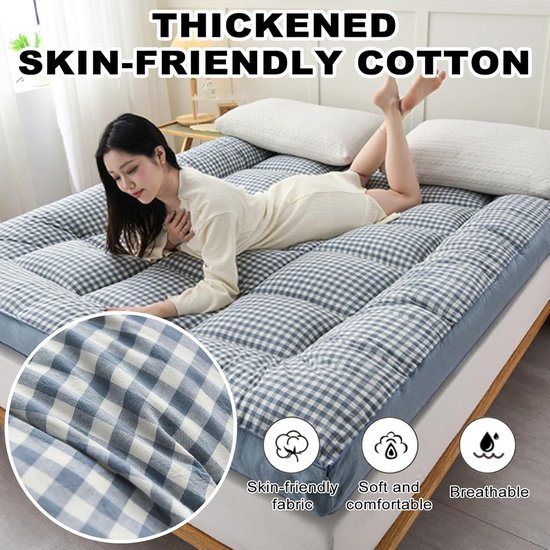 Japanse futonmatras - Vloermatras campingmat - Comfortabel slapen - Opvouwbaar ontwerp - 90 x 200 cm - Kaki van Merkloos — afbeelding 4