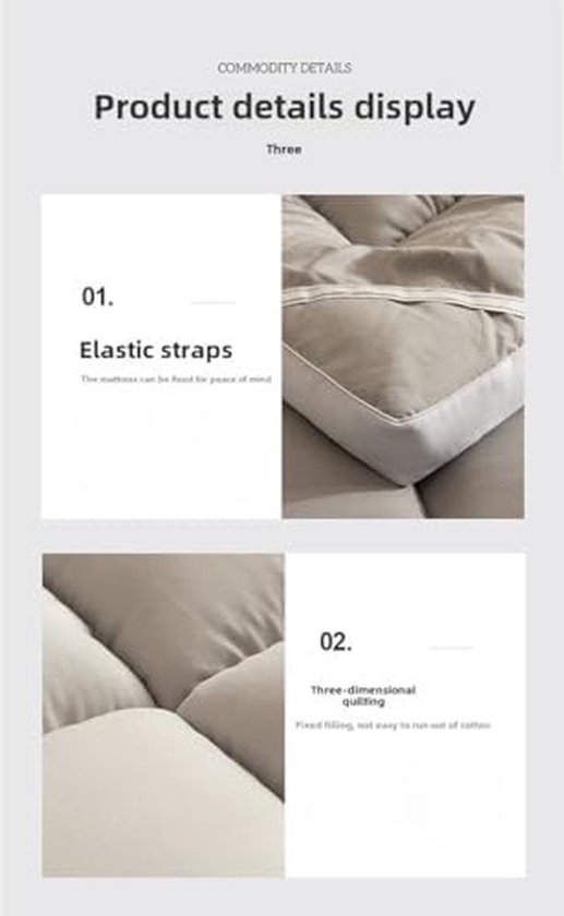 Japanse futonmatras - Vloerbed matras opvouwbaar - Comfortabel slapen - Ademend en lichtgewicht - 110 x 190 cm - Niet gespecificeerd van Merkloos — afbeelding 4