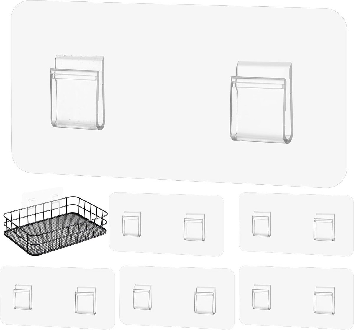 Organizers voor Badkamer: 6-delige Douche Caddy Set met Zelfklevende Shampoo Houder en Hoekplank voor Badaccessoires en Opbergruimte