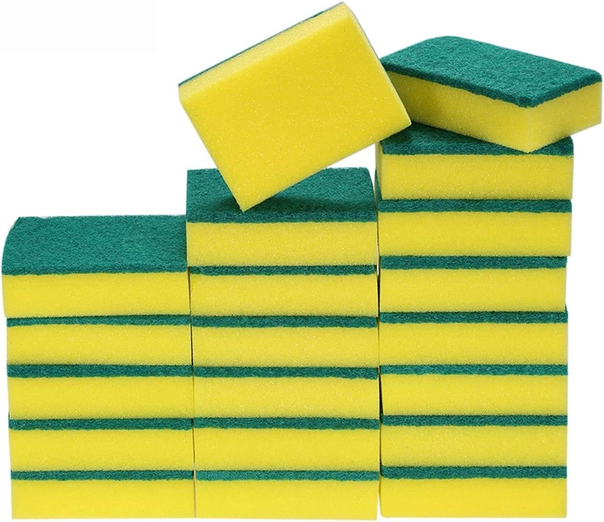 Zware Duurzame Schoonmaak Sponsen - Extra Dunne Schrobsponges voor Keuken, Badkamer en Meubels - 20 Stuks voor Efficiënte Reiniging van Leer en Staal
