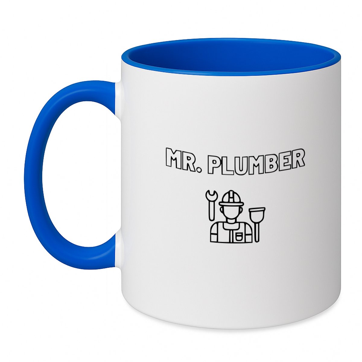 Hacebo® - Loodgieter MR. plumber koffiebeker zee blauw - Loodgieter - Familie vrienden collega - thee mok - koffie beker - Cadeau - koffiemok - 350 ML inhoud