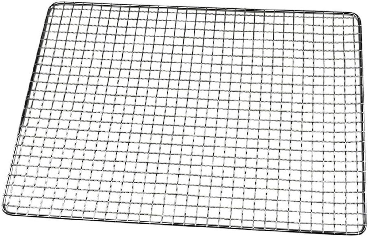 Grillrooster - Barbecue rooster Kookrooster - Buiten koken - Gegalvaniseerd ijzer - 40 x 25 cm - Zilverwit