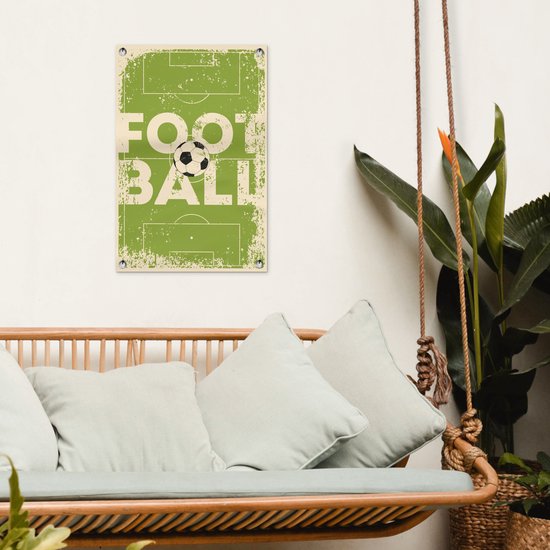Illustration Vintage d'un terrain de football avec la citation Football 40x60 cm