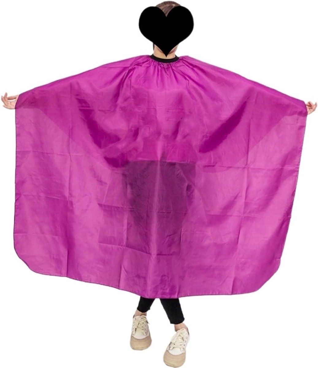 Kapperscape - Kappersschort Kapper - Haar Knippen - Verstelbare Kliksluiting - 160 x 145 cm - Zwart Wit Rood Blauw Paars