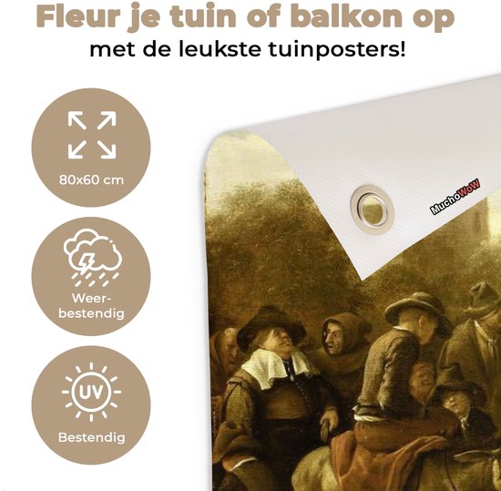 Le charlatan (Les rochers) - Peinture de Jan Steen Garden poster 80x60 cm - Toile de jardin / Toile d'extérieur / Peintures pour l'extérieur (décoration de jardin)