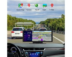 Dashcam voor Auto - 10.26” Dashcam ADAS GPS Navigatie - Android 8.1 - Remote Monitor & Rijassistentie - 2G met 6m RCC - Zwart