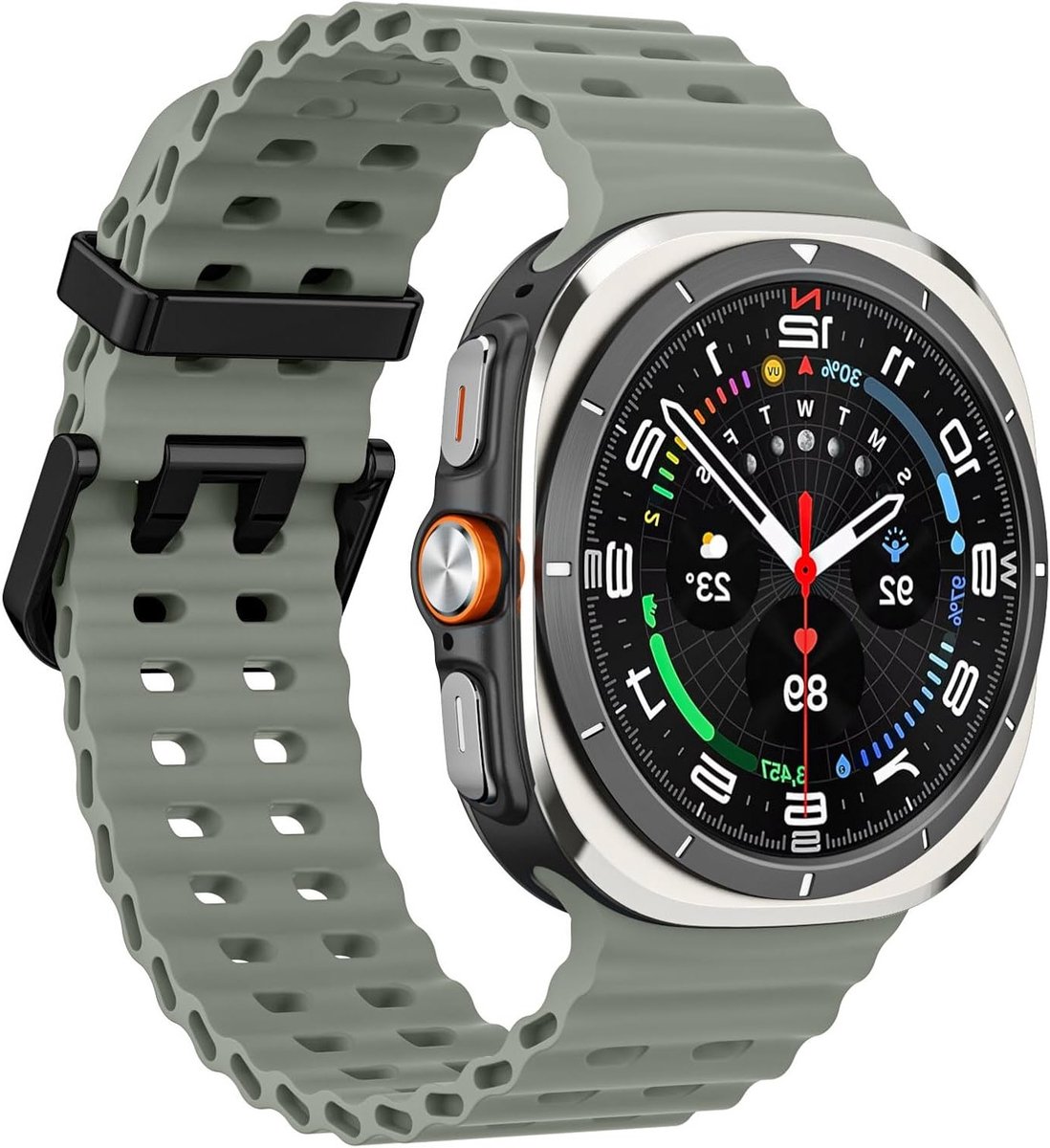 Sportieve en Ademende Silicone Horlogeband voor Samsung Galaxy Watch Ultra 47mm - Waterdicht en Comfortabel voor Mannen en Vrouwen, Perfecte Accessoires voor Jouw Smartwatch