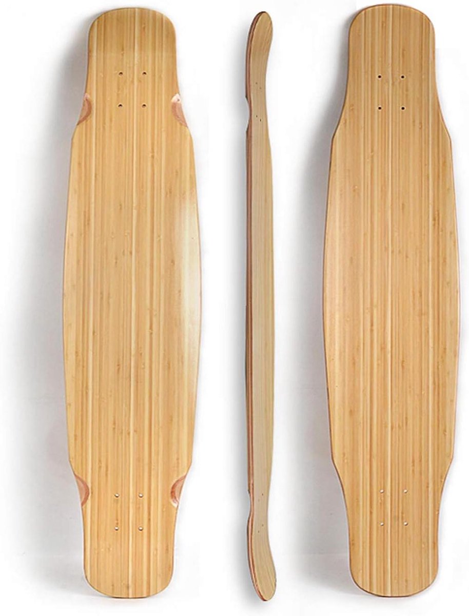 Skateboard Dek Longboard Cruiser Skaten Straat Houten Constructie 46×9 inch Natuurlijk